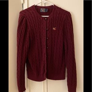 Burgendy Red sweater Medium Button up